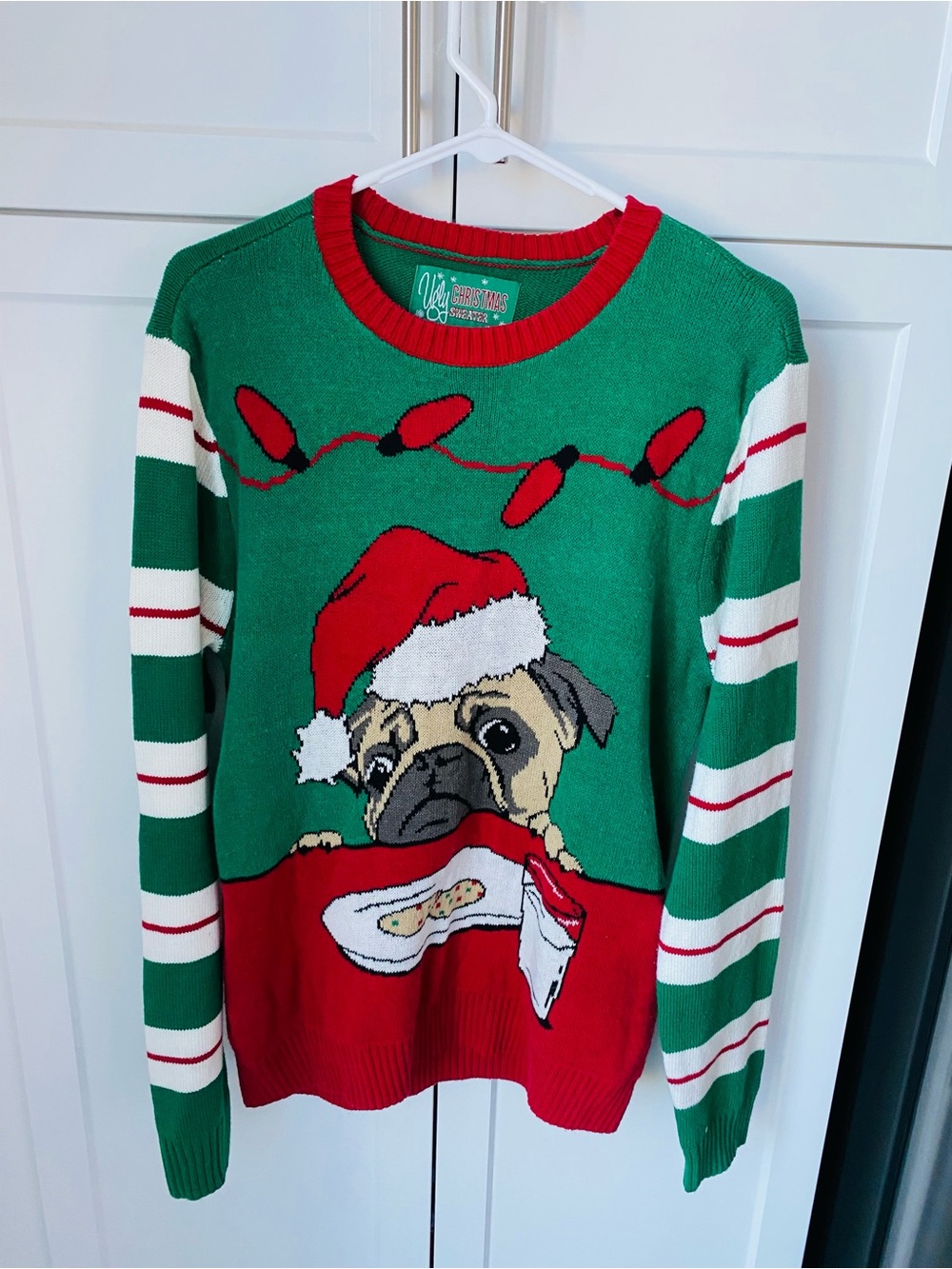Ugly Christmas sweater women’s medium Pug Santa